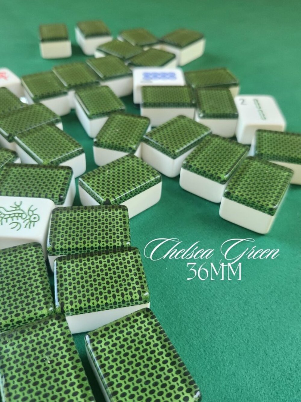 Automatic Mah Jongg Tiles Designer Series - Chelsea Green (36MM)